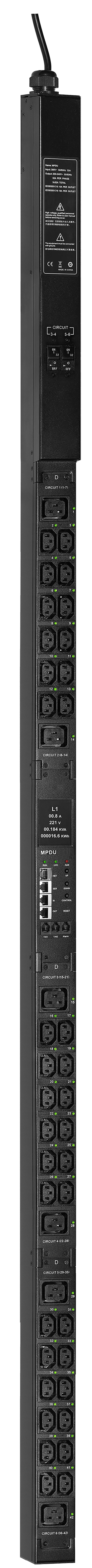 ITK CONTROL PDU с мониторингом и управлением PV1312 1Ф 32А 36С13 6С19 кабель 3м IEC60309