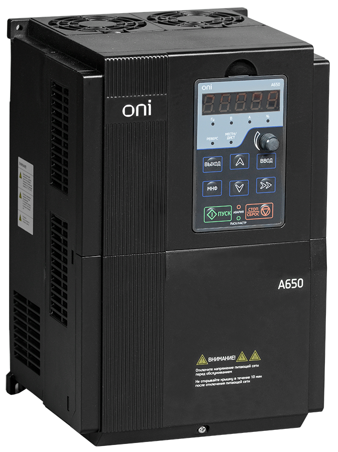 Преобразователь частоты A650 380В 3Ф 18,5kW 37А со встроенным тормозным модулем ONI