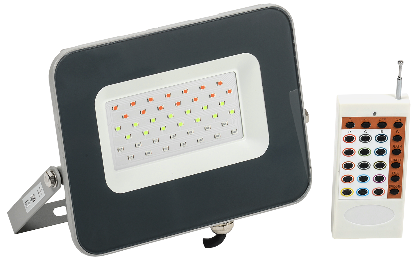 Прожектор светодиодный СДО 07-30RGB multicolor IP65 серый IEK
