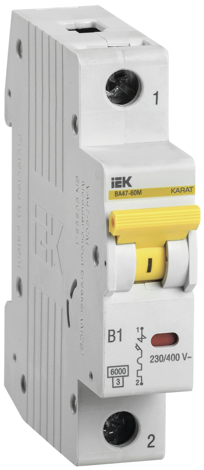 KARAT Автоматический выключатель ВА47-60M 1P B 1А 6кА IEK