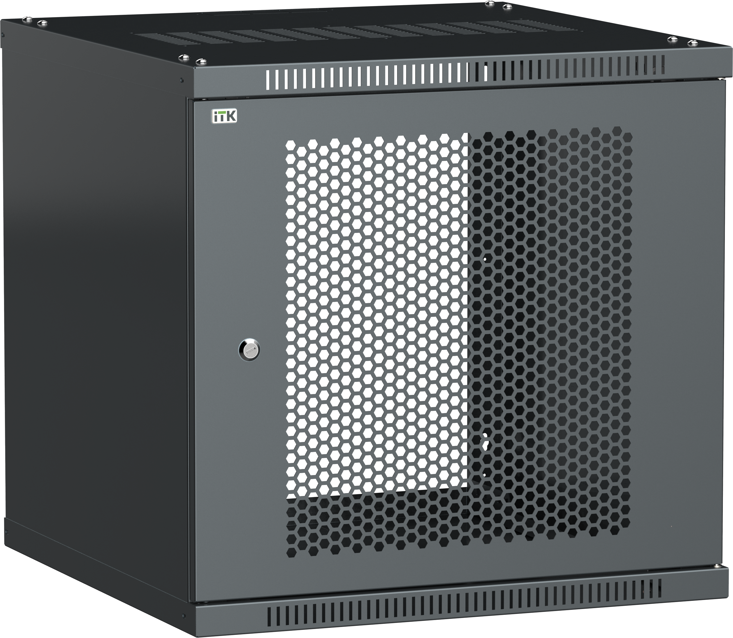ITK Шкаф LINEA WE 9U 600х600мм дверь перфорированная чёрный