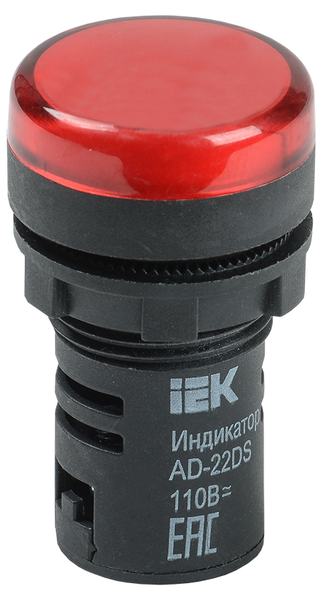 Лампа AD22DS(LED)матрица d=22мм красный 36В AC/DC IEK