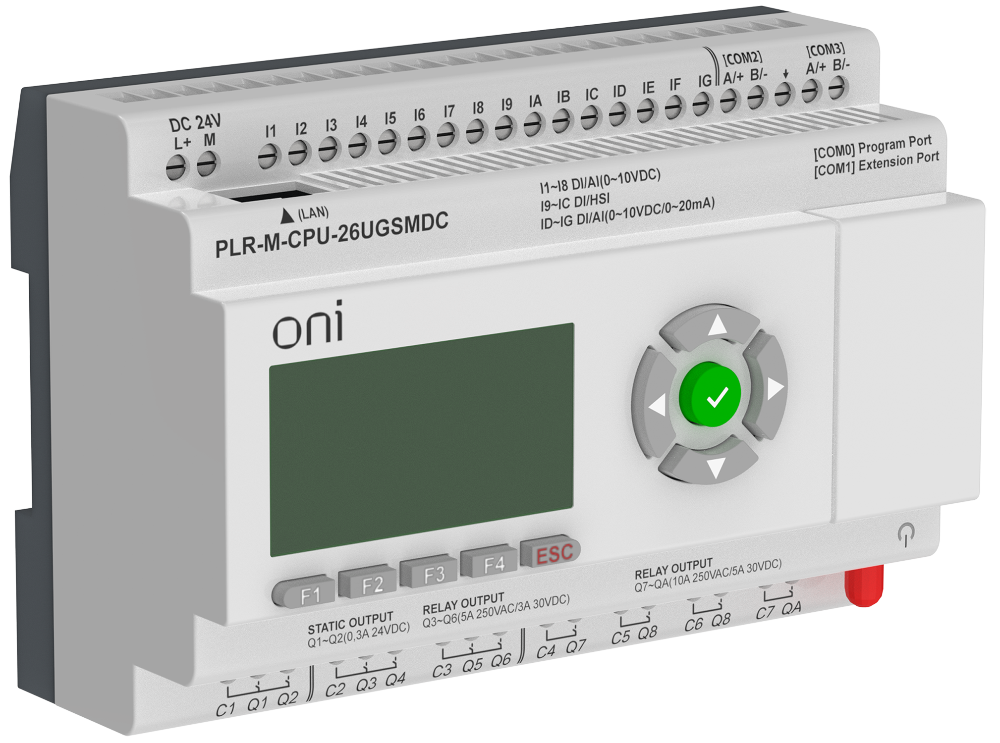 Микро ПЛК PLR-M. CPU с GSM DI16/DO08(R)/02(T) 24В DC ONI