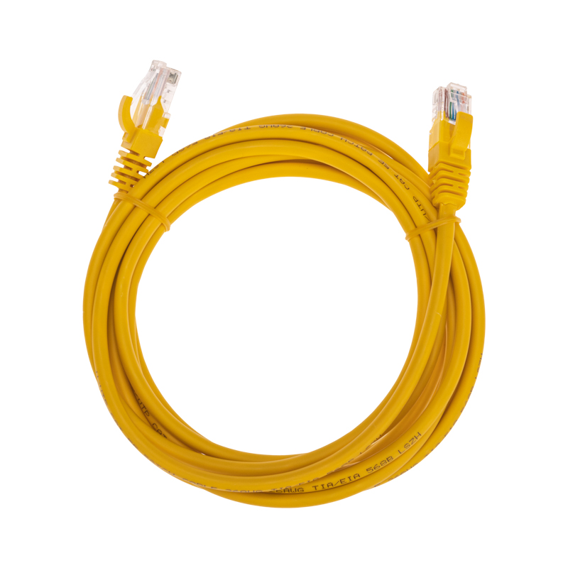 Шнур коммутационный патч-корд U/UTP, CAT 5e, RJ45-RJ45, 26AWG, LSZH, желтый, 3м REXANT