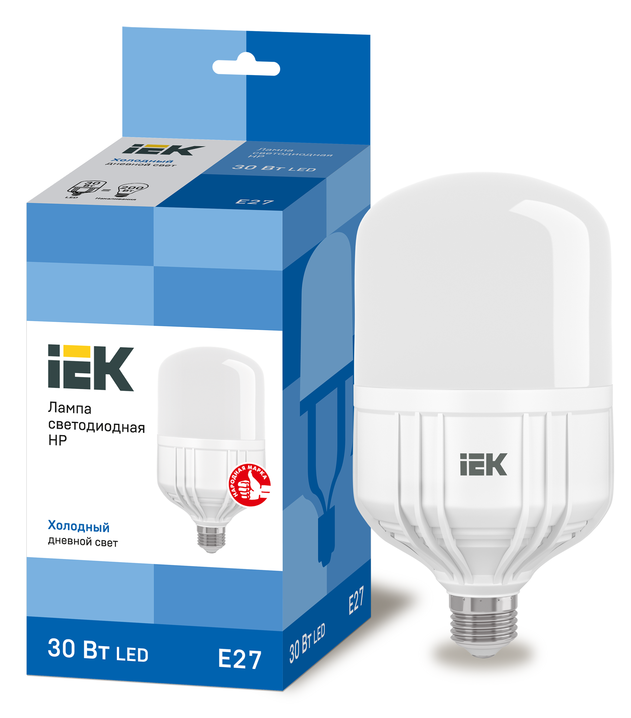 Лампа светодиодная HP 30Вт 230В 6500К E27 IEK