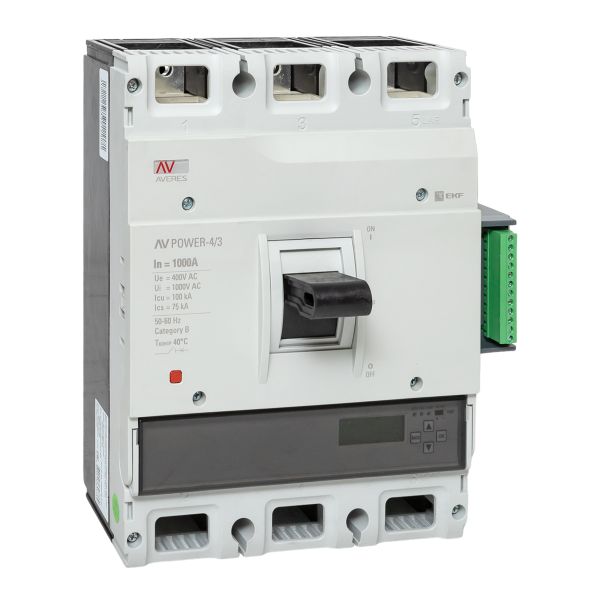 Выключатель автоматический в литом корпусе AV-POWER-4/3 1000А 100кА ETU6.2 EKF