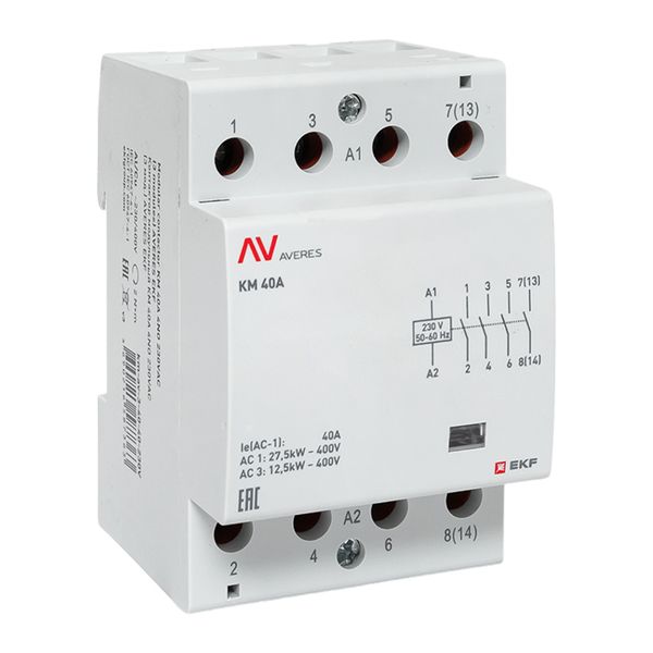 Контактор модульный КМ 40А 4NO 230В АС (3 мод.) AVERES EKF