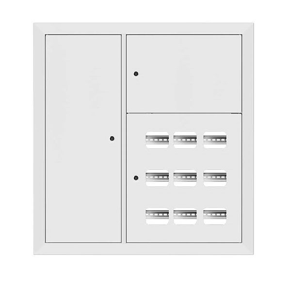 Щит этажный 9 кв. RAL9003 3 окна в ряд по гориз. слаботочный отсек слева (1000x950x150) EKF PROxima