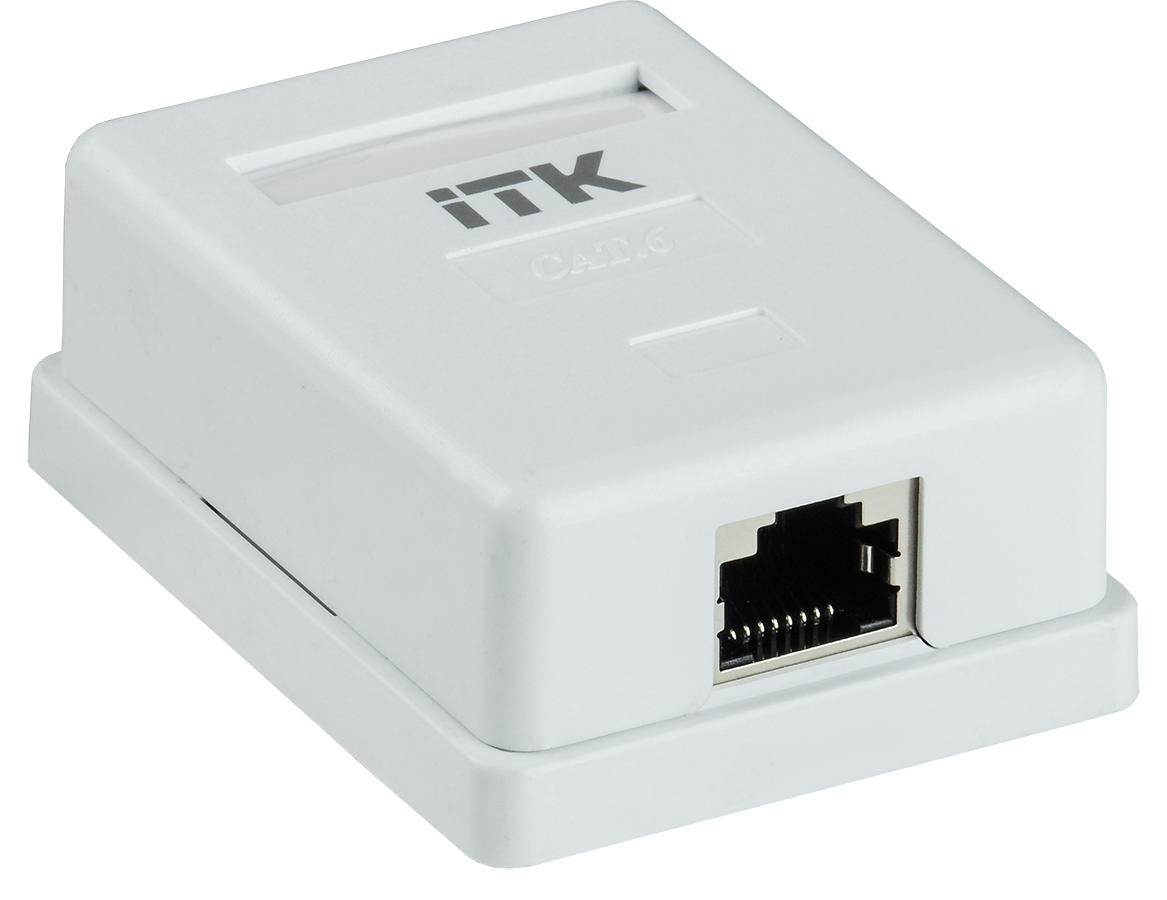 ITK Настенная информационная розетка RJ45 кат.6 FTP 1-порт