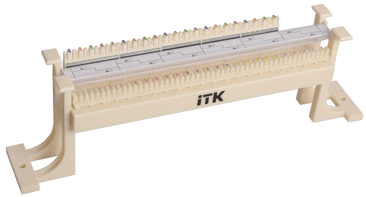 ITK Кросс-панель на кронштейне 50-парная 110 т.(модули в комплекте)