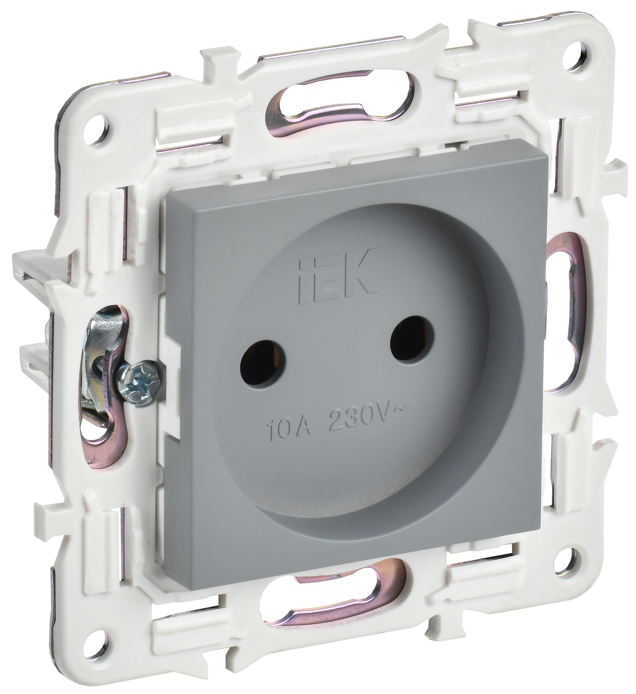 SKANDY Розетка без заземления без защитных шторок 10А SK-R02Gr серый IEK