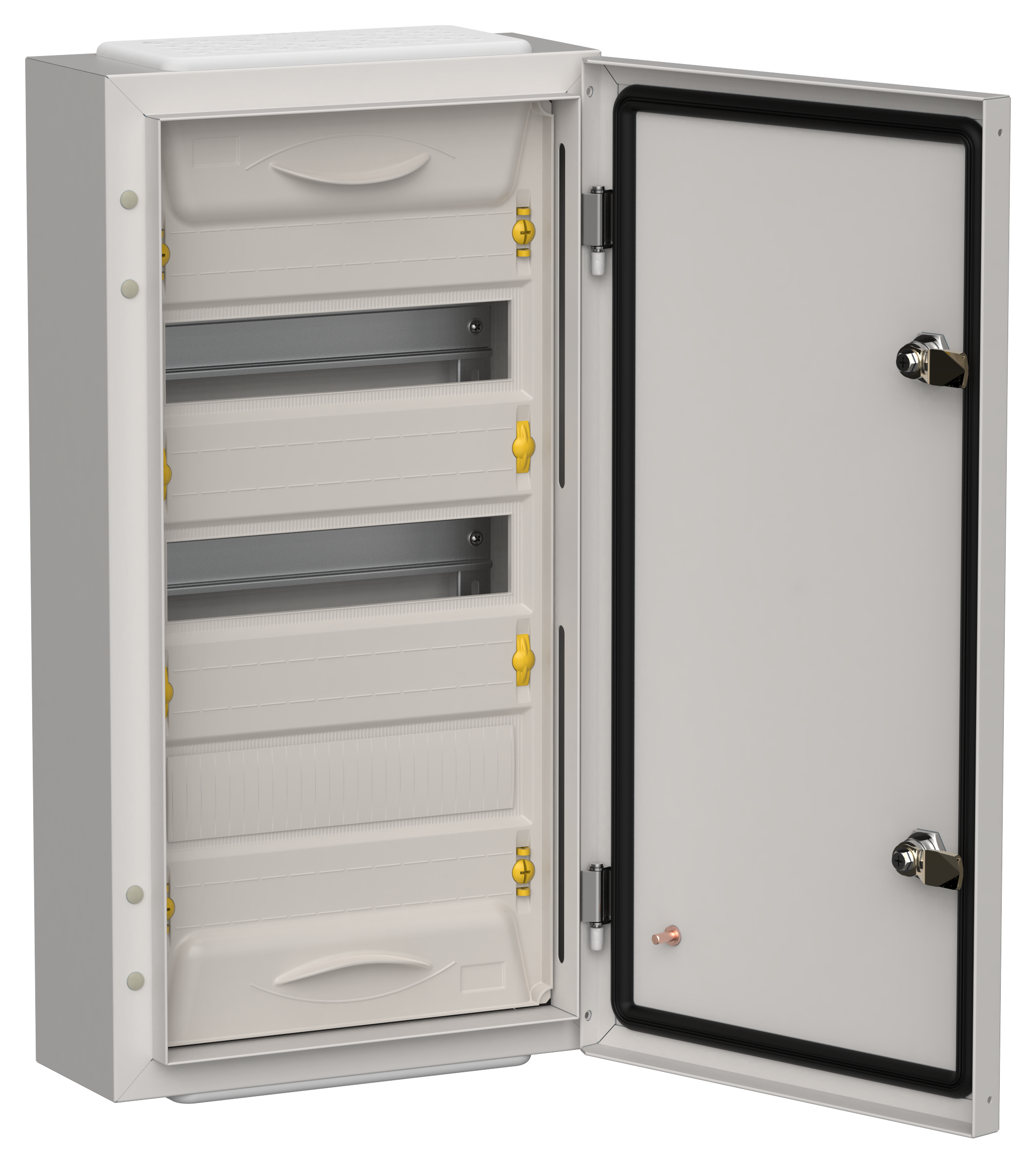 TITAN 5 Корпус металлический ЩРн-36 (1х36) 585х310х140мм IP54 серый (одна дверь) IEK
