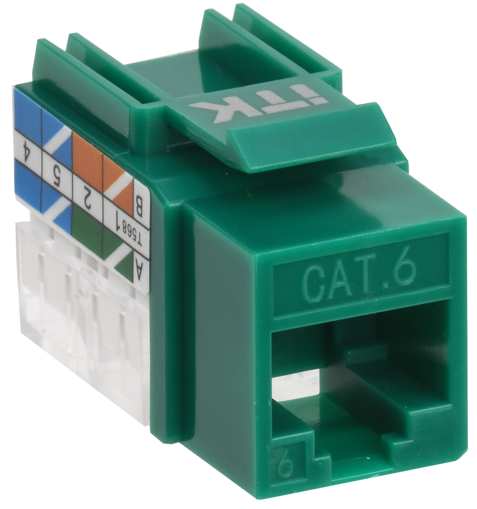 ITK Модуль Keystone Jack кат.6 UTP 110 IDC 90град зелёный