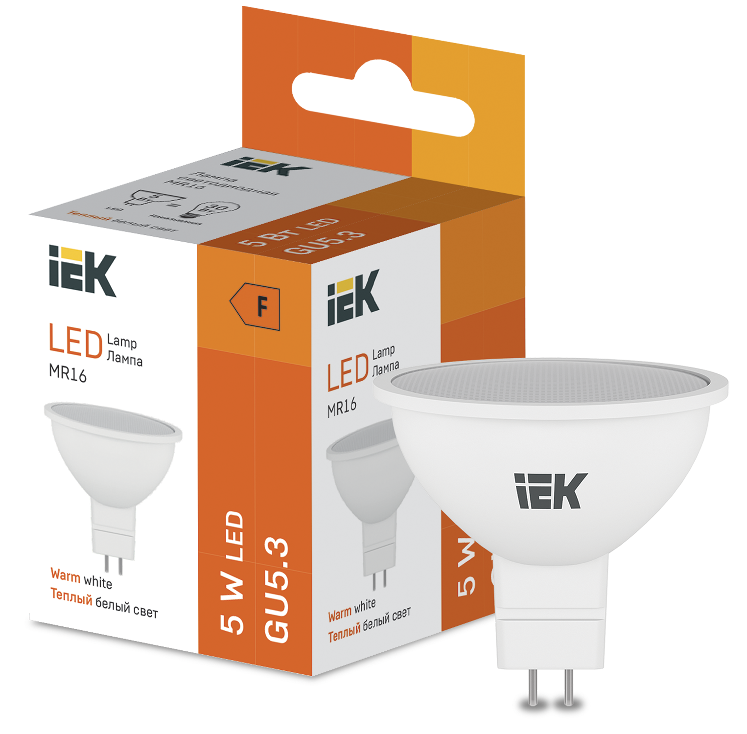 LED MR16 410lm 3000K GU5 IEK