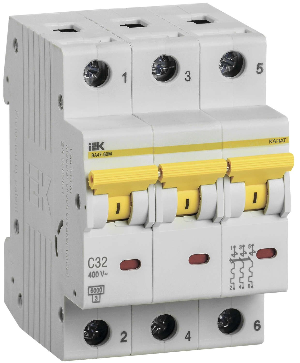 KARAT Автоматический выключатель ВА47-60M 3P C 32А 6кА IEK