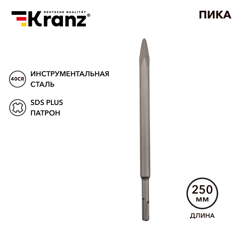Пика 14х250мм, хвостовик SDS-plus KRANZ