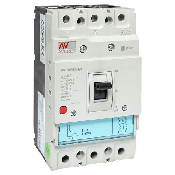Выключатель автоматический в литом корпусе AV-POWER-1/3 32А 80кА TR EKF