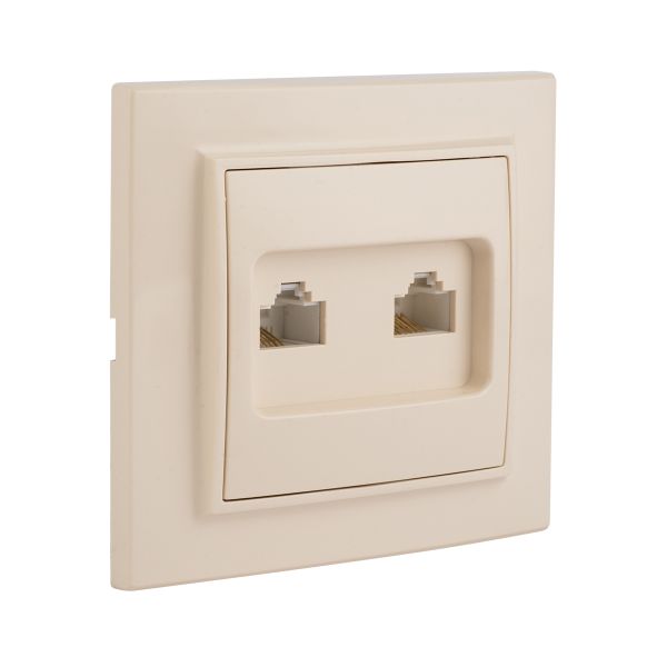 Минск Розетка RJ-45 2-местная СП бежевая EKF