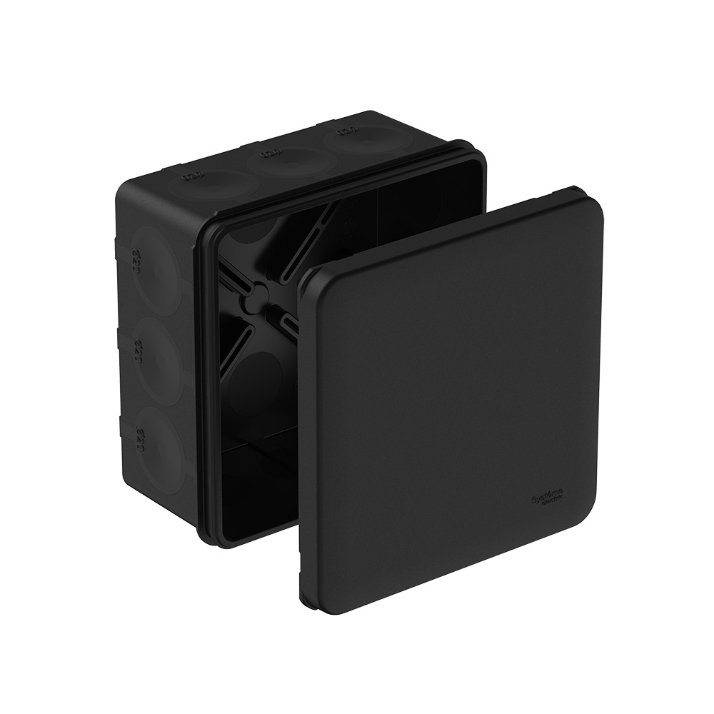 MultiBox Коробка распределительная с мембранными вводами IP66 100х100х50 Черная (со стикером)  под пистолет