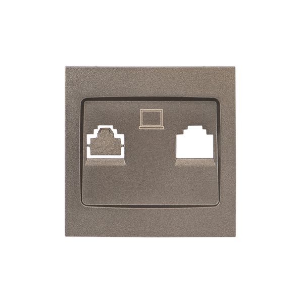 Валенсия лицевая панель розетки RJ-45 1-местная графит EKF