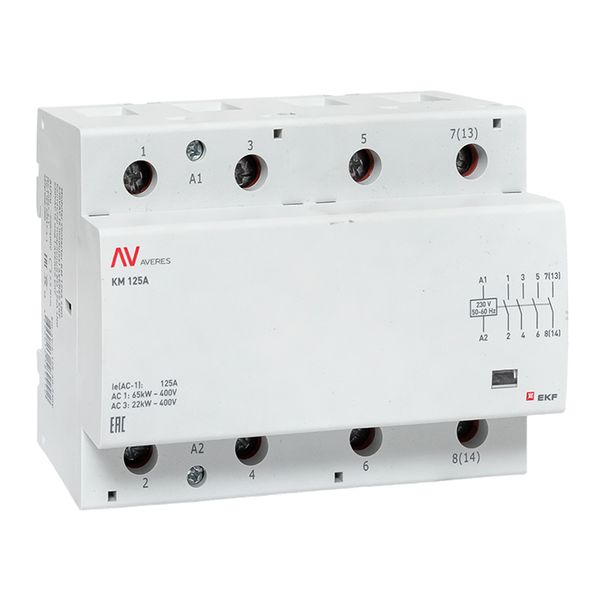 Контактор модульный КМ 125А 4NO 230В АС (6 мод.) AVERES EKF