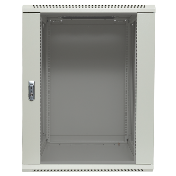 Шкаф настенный 19" TERACOM PRO 12U 600x600 мм дверь стеклянная с замком-ручкой серый