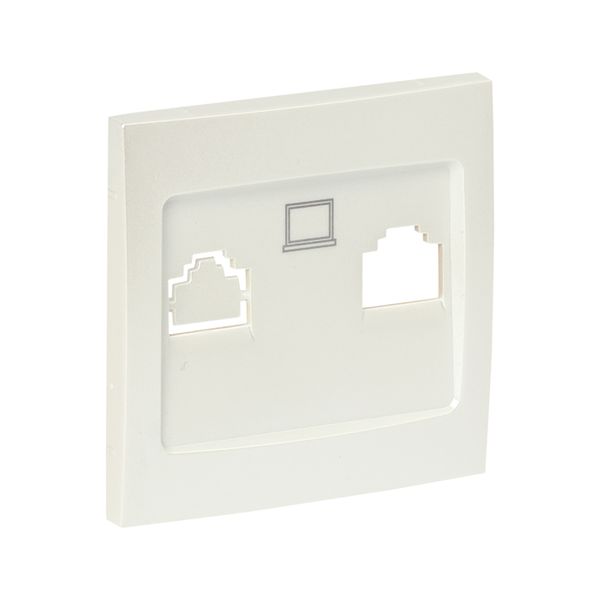 Валенсия лицевая панель розетки RJ-45 1-местная жемчуг EKF