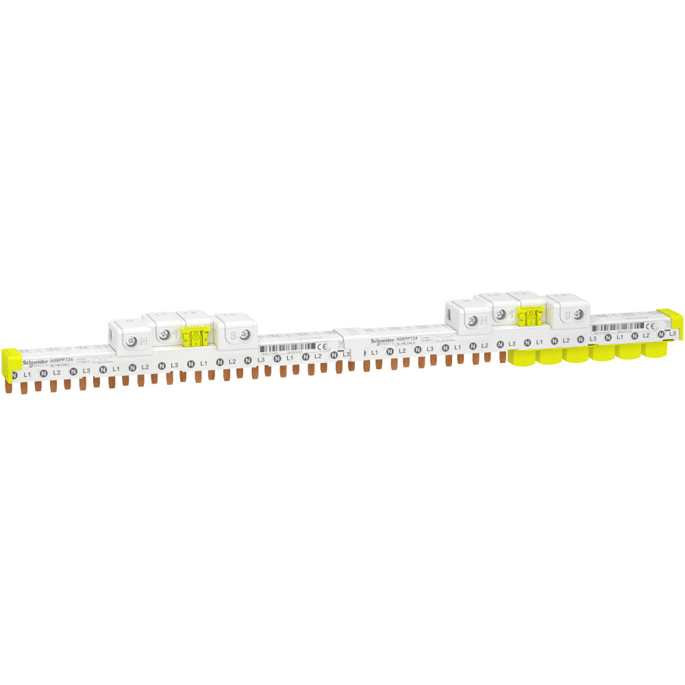Шинка греб. 3(P+N) (NL1NL2NL3…(шаг 9мм)) для iDPN iCV40 iDIFK 63А 24 мод с ввод.