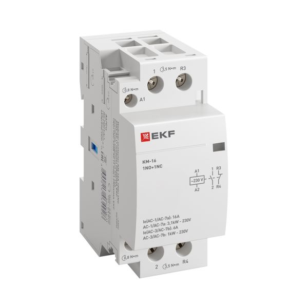 Контактор модульный КМ 16А 1NO+1NC 230В АС (2 мод.) PROXIMA EKF