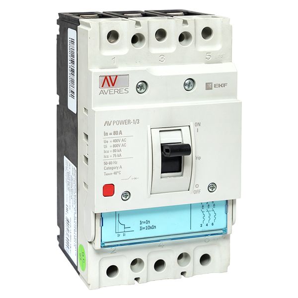 Выключатель автоматический в литом корпусе AV-POWER-1/3 80А 80кА TR EKF