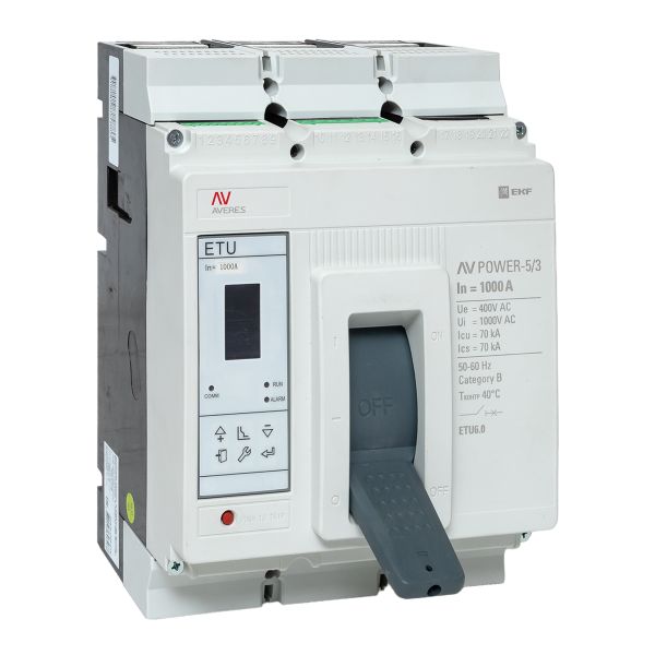 Выключатель автоматический в литом корпусе AV-POWER-5/3 1000А 70кА ETU6.0 EKF