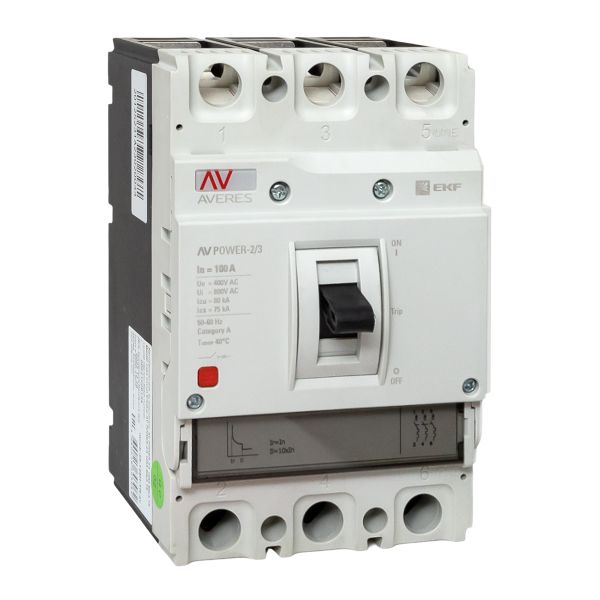 Выключатель автоматический в литом корпусе AV-POWER-2/3 100А 80кА TR EKF