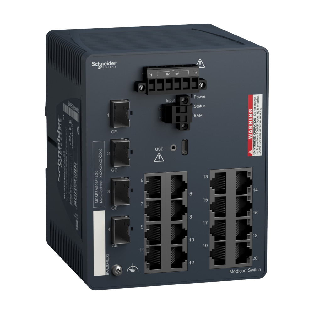 Коммут. управл. Modicon, 16TX/4SFP 1Gb