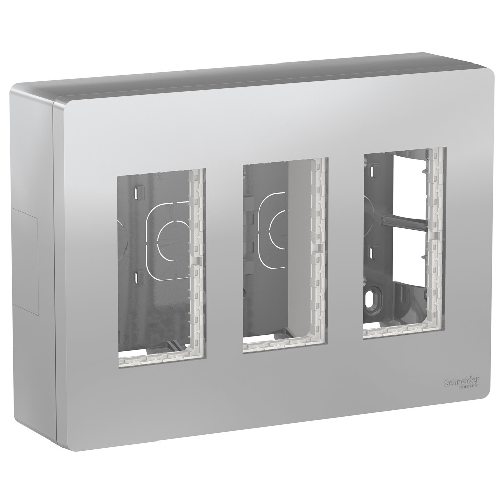 UNICA SYSTEM+ БЛОК открытой установки 3х2 алюминий
