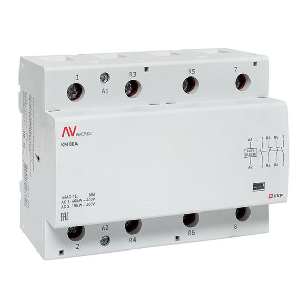 Контактор модульный КМ 80А 2NO+2NC 230В АС (6 мод.) AVERES EKF
