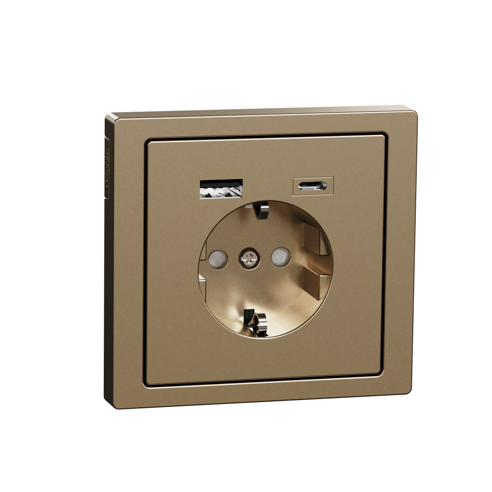 D-Life, РОЗЕТКА с USB A+C, ШАМПАНЬ