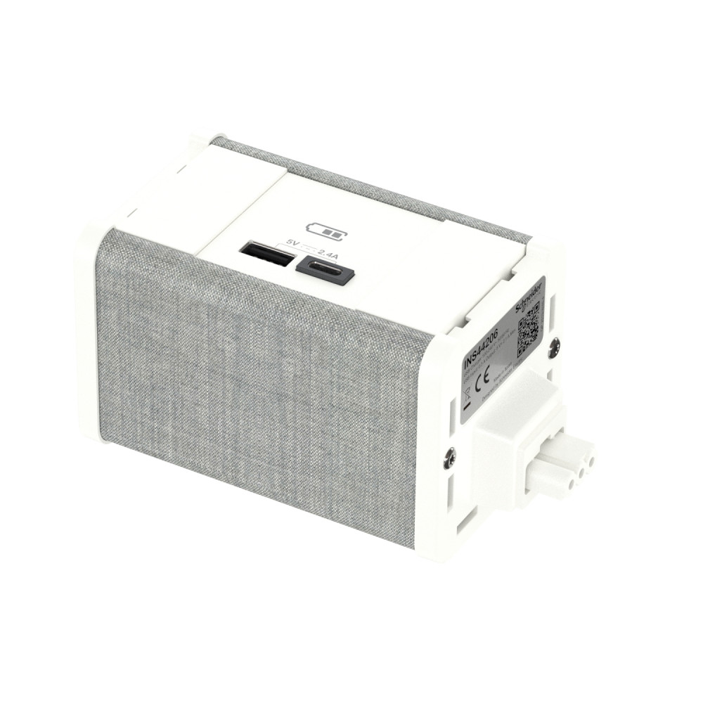 US+ Блок USB A/C БЕЛЫЙ/СЕРЫЙ
