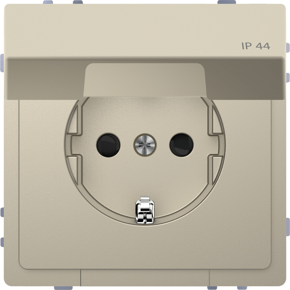 Мех-м розетки 16А с крышкой IP44, сахара