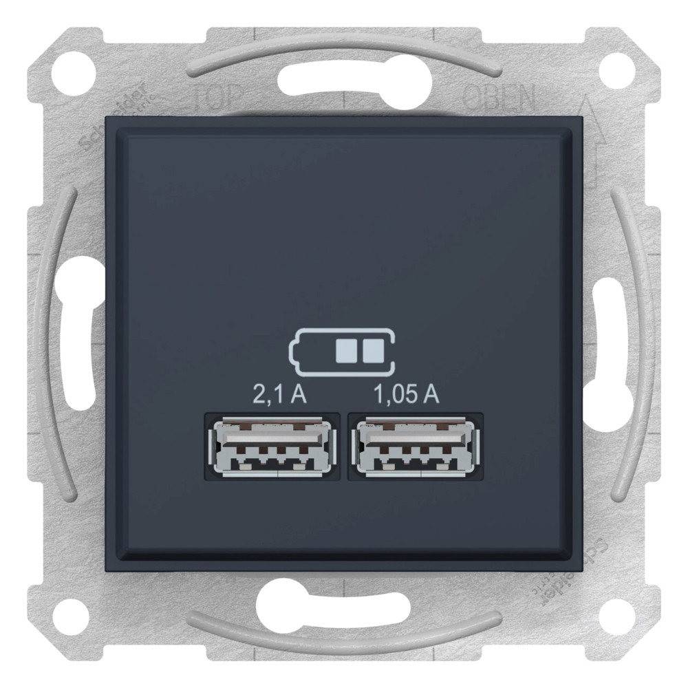 SEDNA, USB мех-м 2,1А, ГРАФИТ