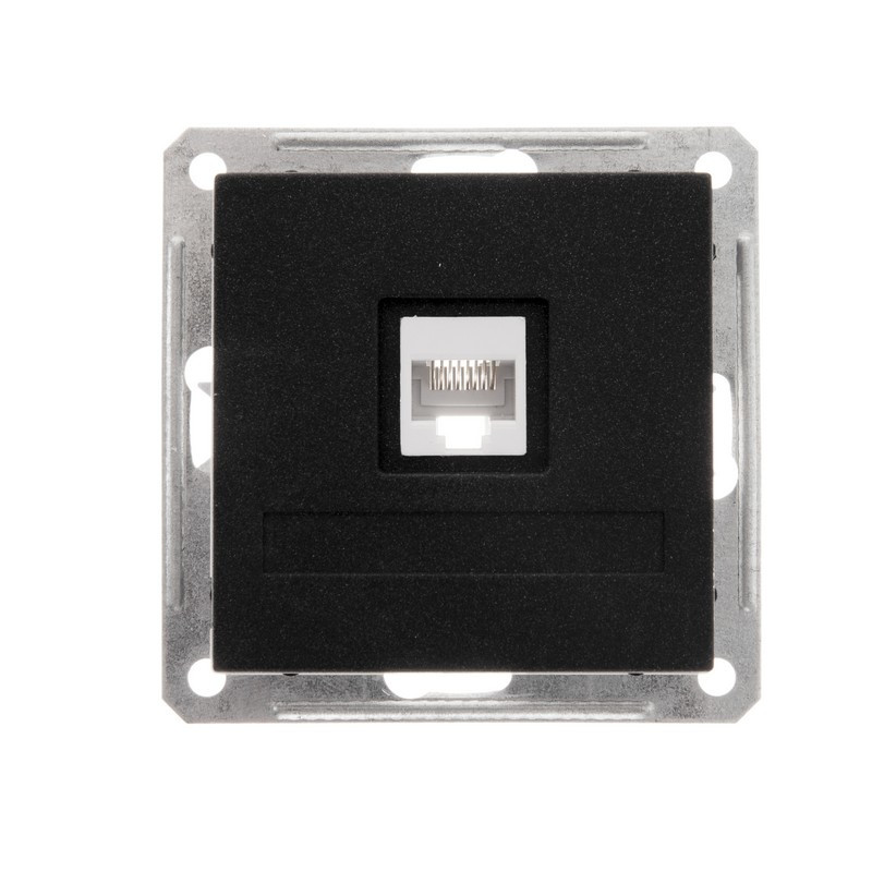 W59 РОЗЕТКА компьютерная RJ45 кат.5Е, механизм, ЧЕРНЫЙ БАРХАТ