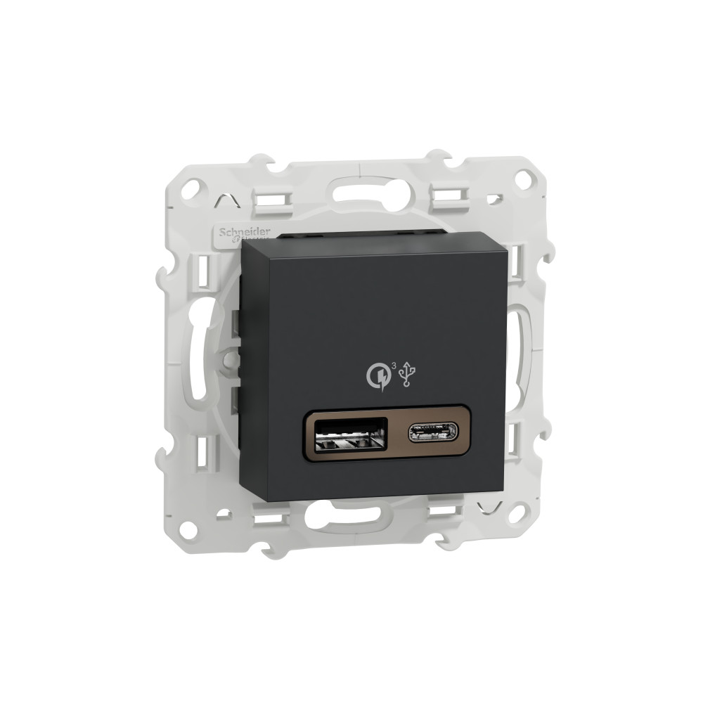 РОЗЕТКА USB QC A+C 2-мест., 5В/3А, АНТР