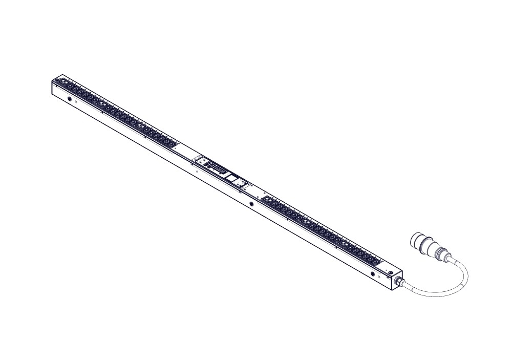 БРП Uniprom, управляемый, 0U, 240В, 1Ф, 16A, 36xC13 6xC19, 3м кабель, IEC309