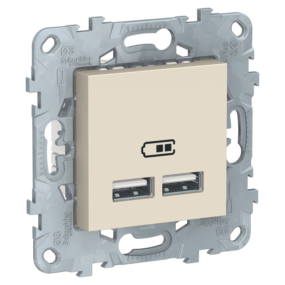 UNICA NEW РОЗЕТ. USB, 5 В/2100 мА,БЕЖ