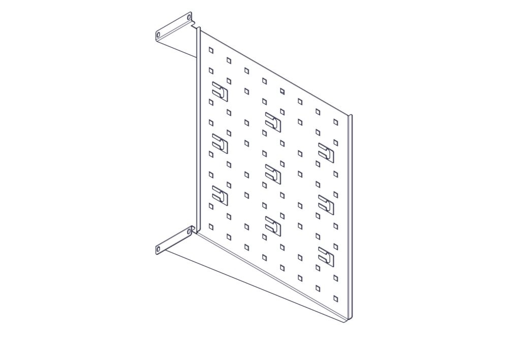 Фиксированная полка Systeme Electric, серия Uniprom, 2U, 450мм, до 15кг