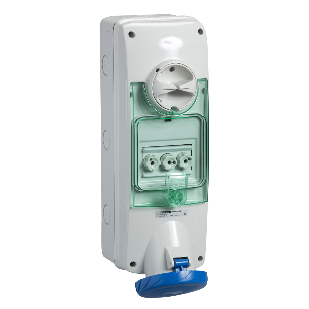 НАСТЕН РОЗ ДЕРЖ 63A 2PE 200-250V IP65