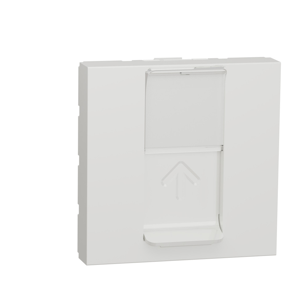 UN РОЗ компьют., RJ45, один., 2 мод., кат. 6a, со шт., с пол д/надп., прям., БЕЛ