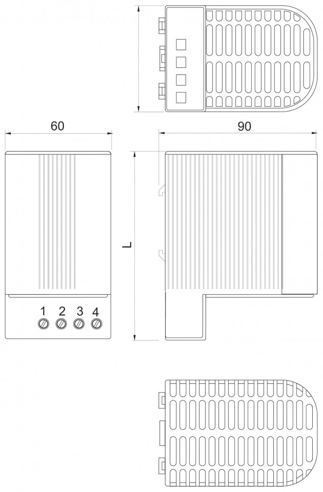 РЕЗИСТИВНЫЙ НАГРЕВАТЕЛЬ С КОЖУХОМ 55 ВТ 24В