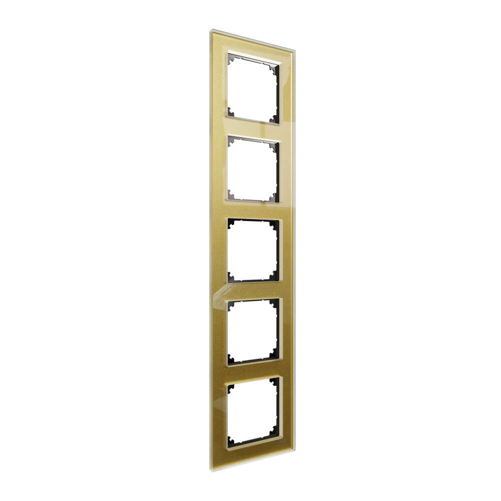 MERTEN M-Elegance РАМКА стеклянная 5 постов, ЗОЛОТО, SM