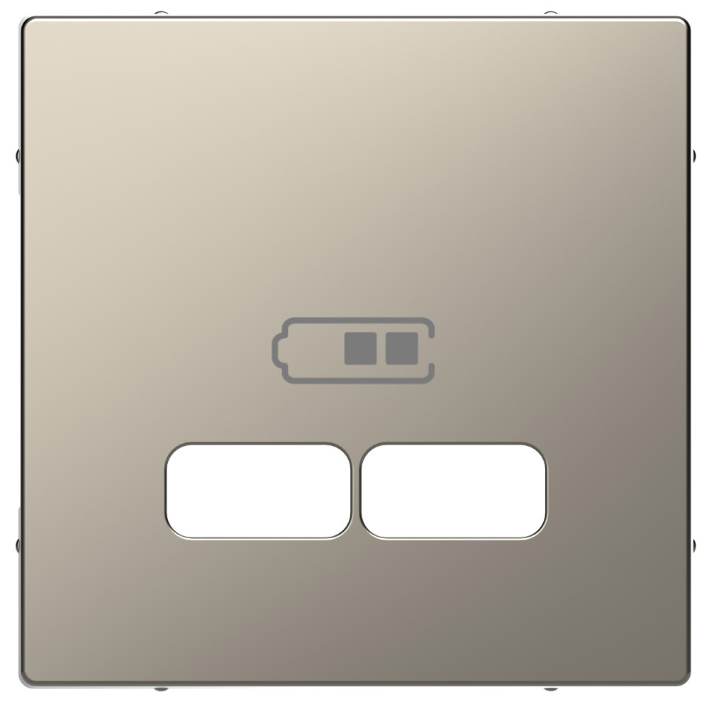 DL, ЦЕНТР. НАКЛАДКА USB 2,1А, НИКЕЛЬ