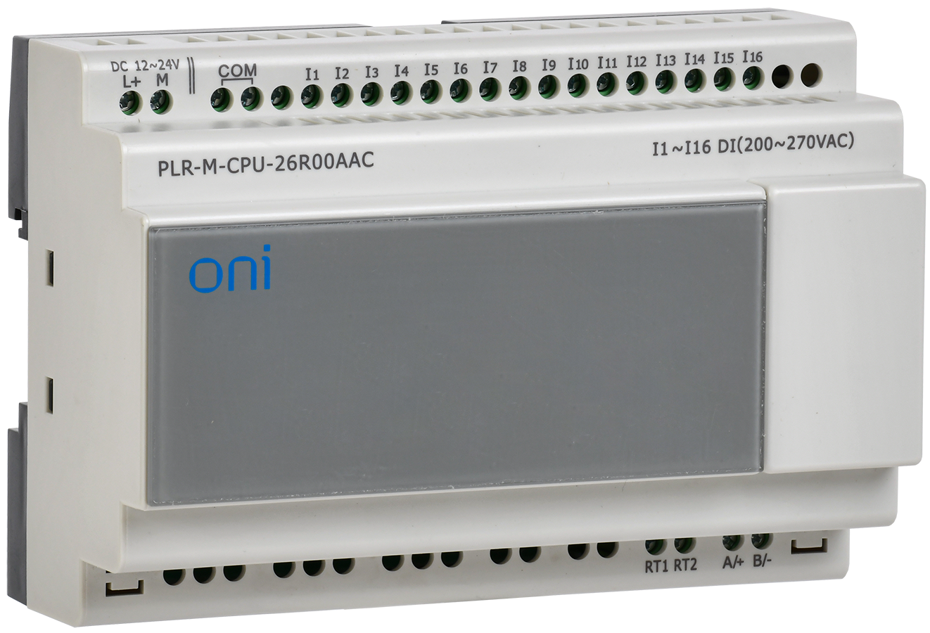 Микро ПЛК PLR-M. CPU DI16(230В АС) 12-24В DC ONI